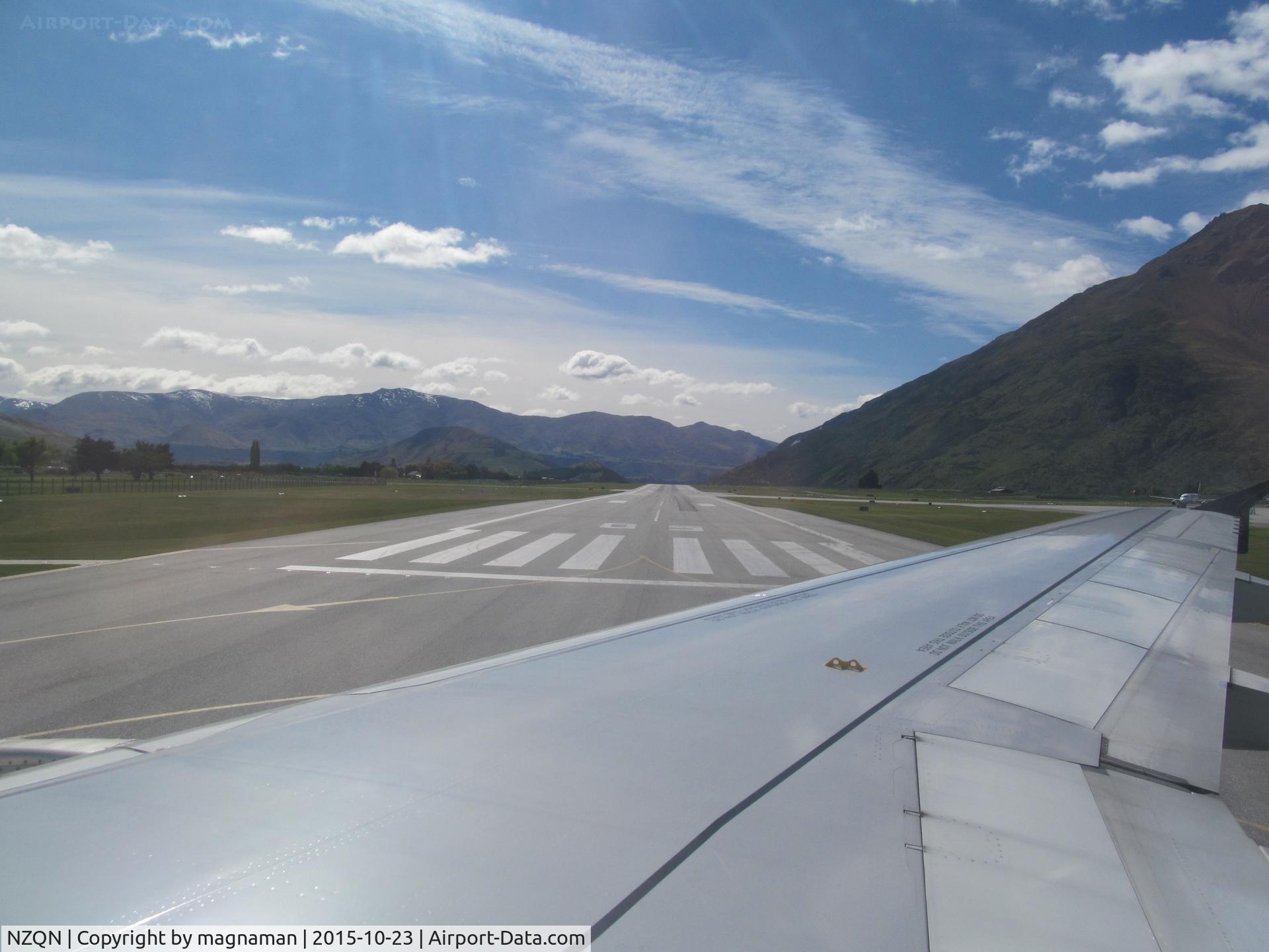 Queenstown Airport, Queenstown New Zealand (NZQN) - view along runway