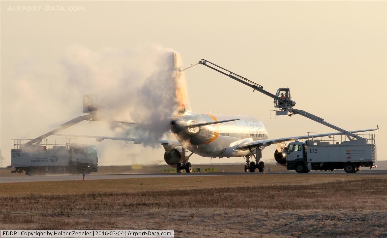 Leipzig/Halle Airport, Leipzig/Halle Germany (EDDP) - On deicing pattern before leaving to a mediterranean beach.....