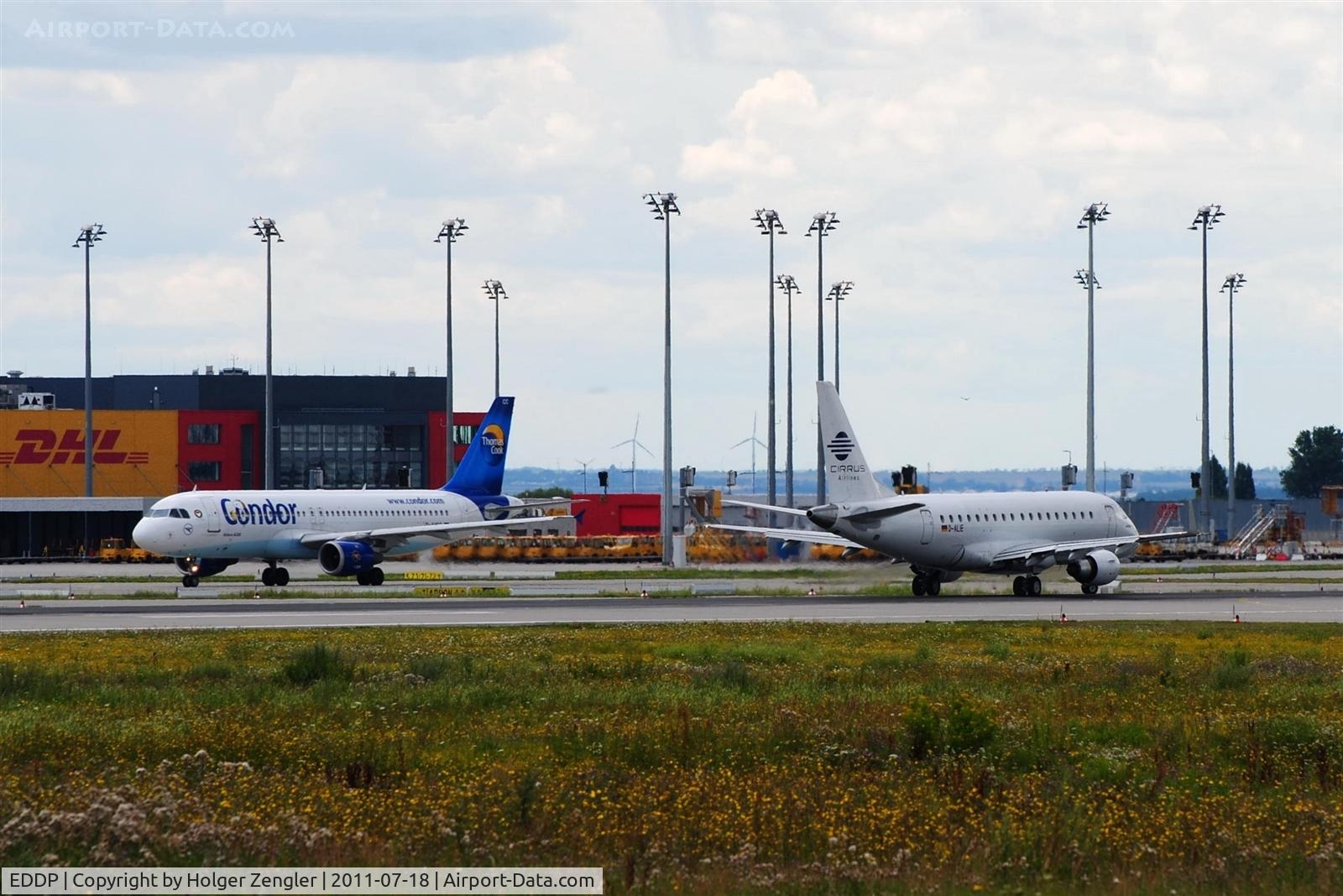 Leipzig/Halle Airport, Leipzig/Halle Germany (EDDP) - Traffic on 26L and on apron 4....
