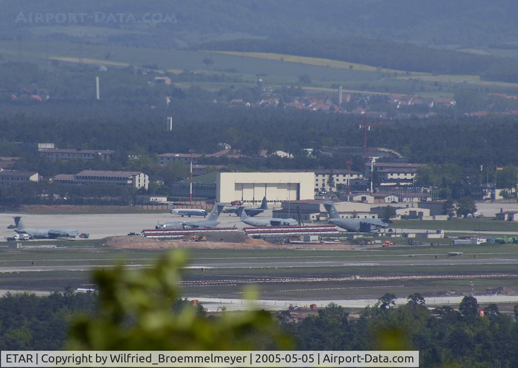 Ramstein Air Base Airport, Ramstein Germany (ETAR) - Ramstein Air Base seen from Nanstein Castle near Landstuhl Hospital.