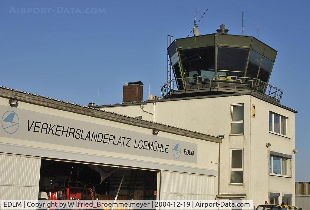 EDLM Airport - The tower was used in Dortmund (EDLW) until the airport was modermized. It was transported to Marl (EDLM).