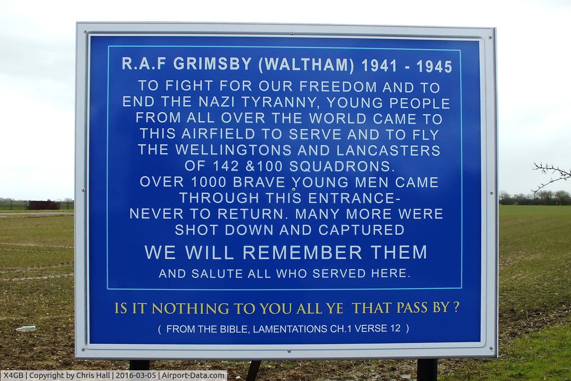 X4GB Airport - Memorial at the former RAF Grimsby