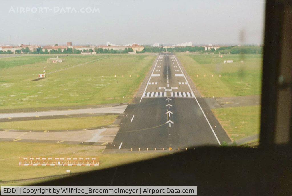 Tempelhof International Airport (closed), Berlin Germany (EDDI) - Look at the Localizer Antenna LH Side of the Runway 09R. Date 05/1993.