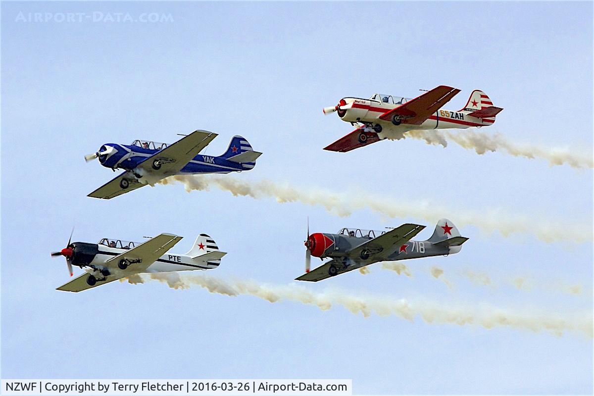 Wanaka Airport, Wanaka New Zealand (NZWF) - Yak formation At 2016 Warbirds Over Wanaka Airshow , Otago , New Zealand