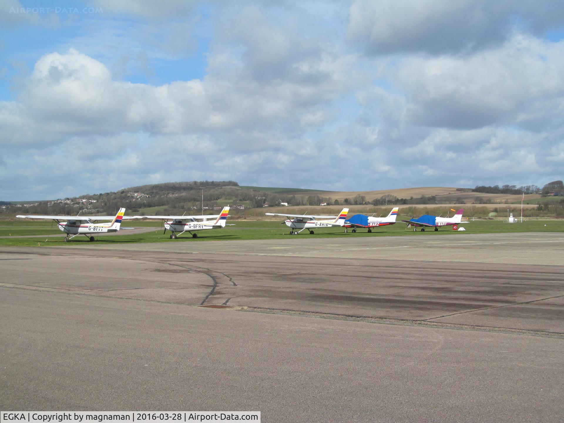 Shoreham Airport, Shoreham United Kingdom (EGKA) - part of line up on apron