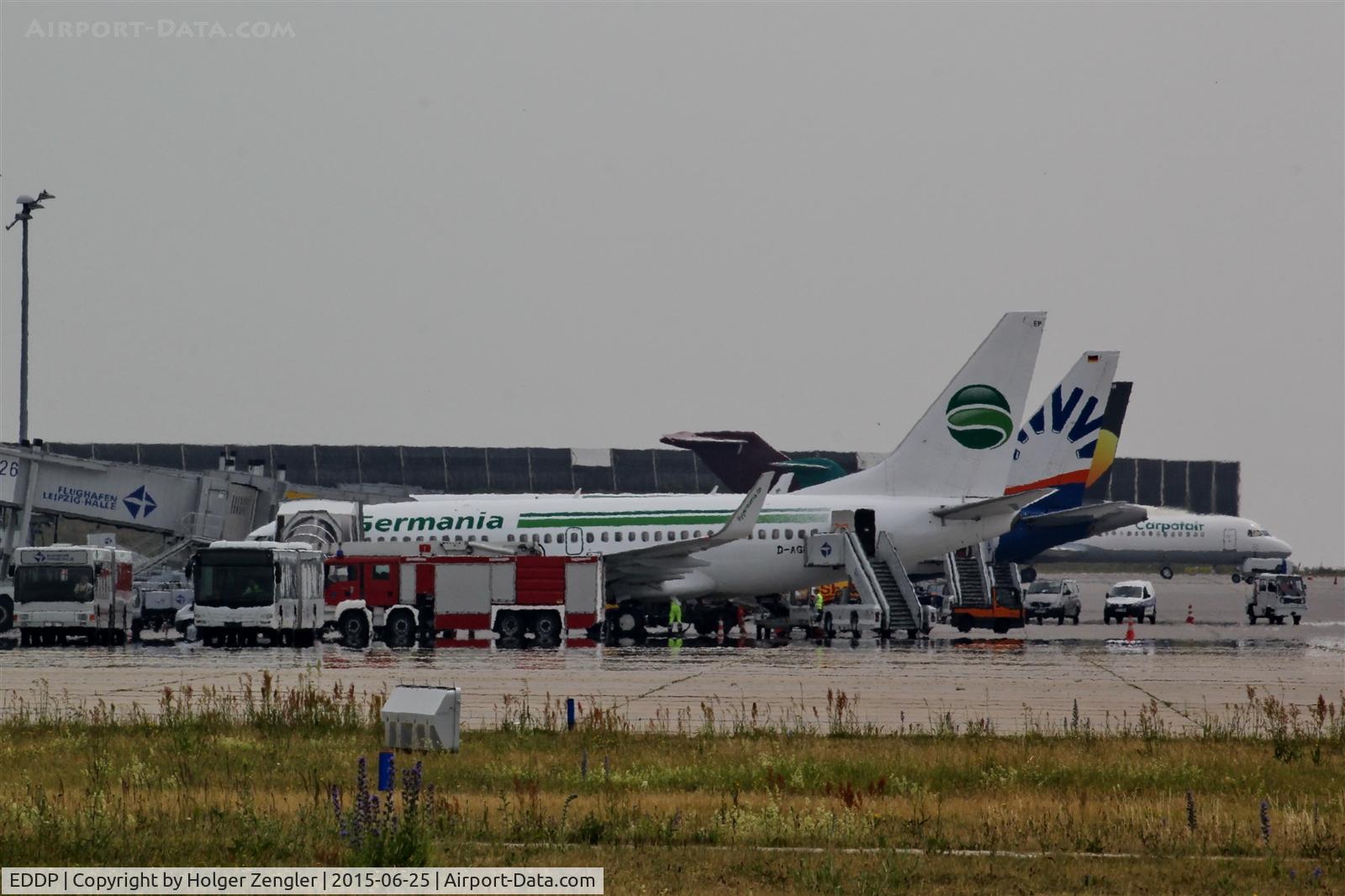 Leipzig/Halle Airport, Leipzig/Halle Germany (EDDP) - Apron 1 in summer heat...