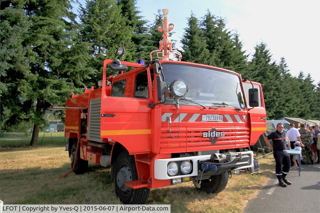 Tours Val de Loire Airport, Tours France (LFOT) - Ancient fire truck preserved and dIsplayed at Tours-ST Symphorien Air Base 705 (LFOT-TUF)