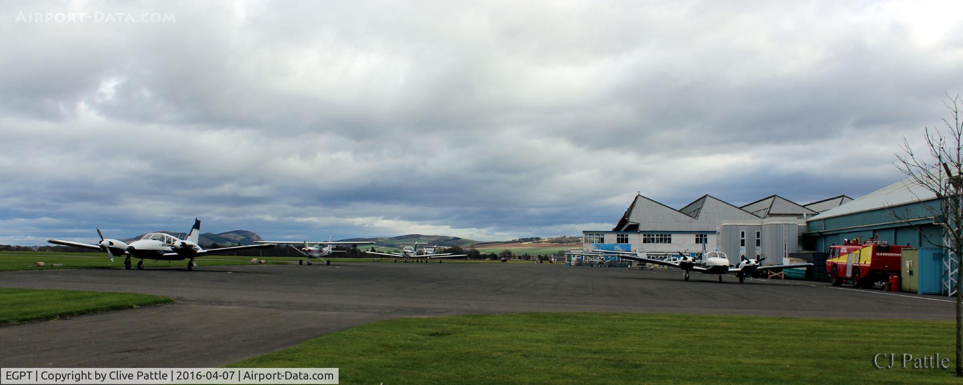 Perth Airport (Scotland), Perth, Scotland United Kingdom (EGPT) - Apron view at Perth EGPT