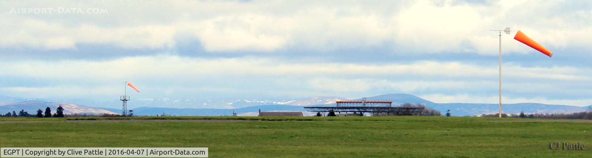 Perth Airport (Scotland), Perth, Scotland United Kingdom (EGPT) - Perth EGPT skyline featuring the 'PTH' VOR aerial array
