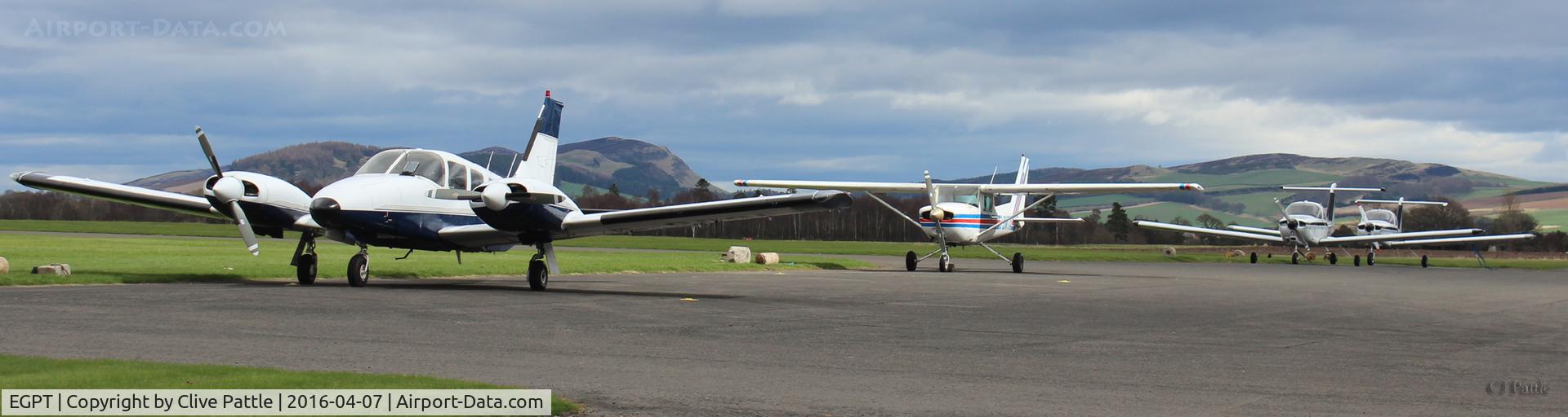 Perth Airport (Scotland), Perth, Scotland United Kingdom (EGPT) - Apron view at Perth EGPT