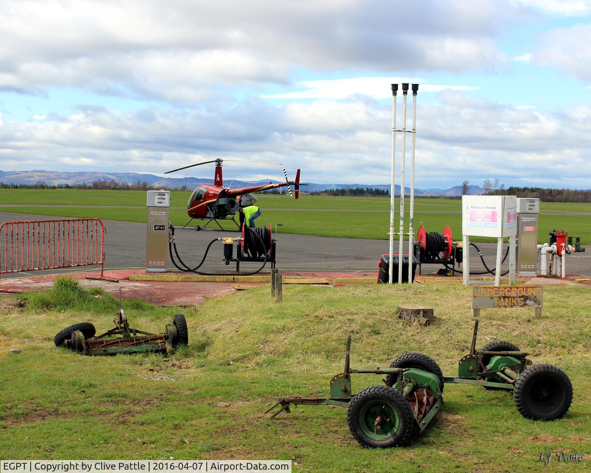 Perth Airport (Scotland), Perth, Scotland United Kingdom (EGPT) - Refuelling area at Perth (Scone) airfield EGPT