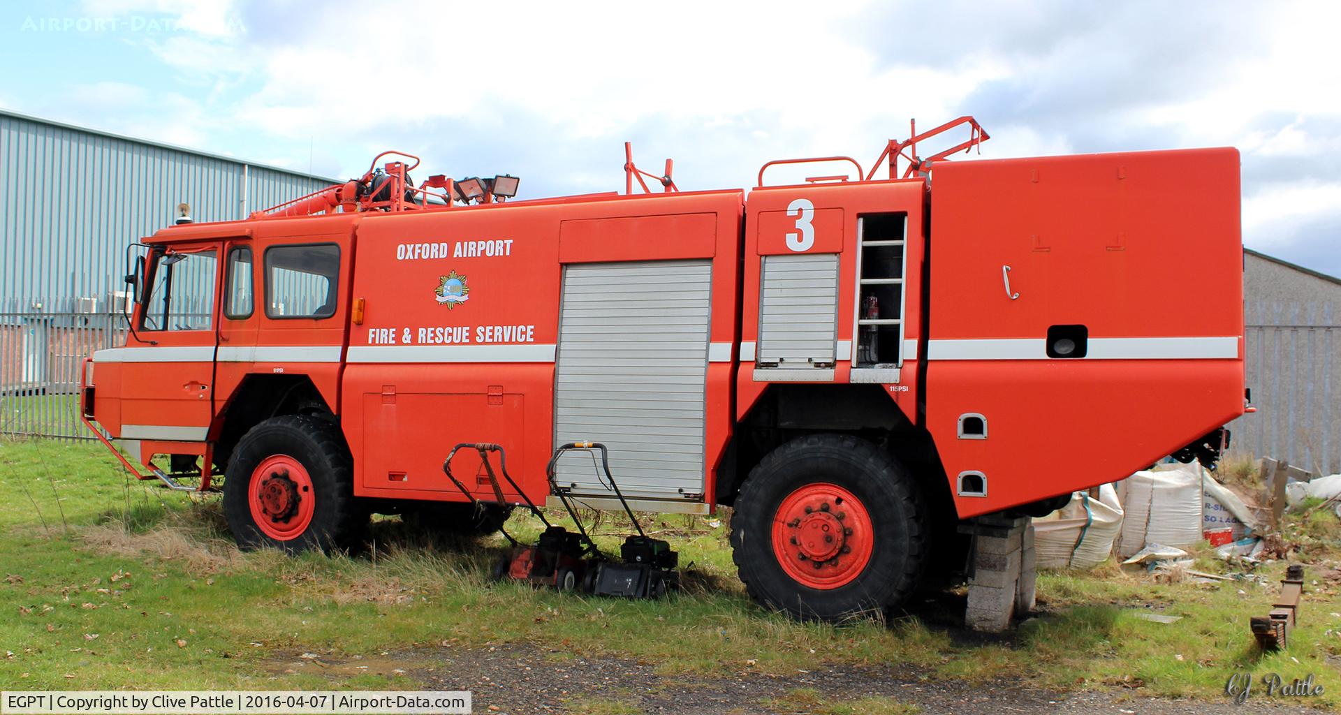 Perth Airport (Scotland), Perth, Scotland United Kingdom (EGPT) - Ex Oxford Airport (Kidlington) Fire Tender in storage at Perth EGPT