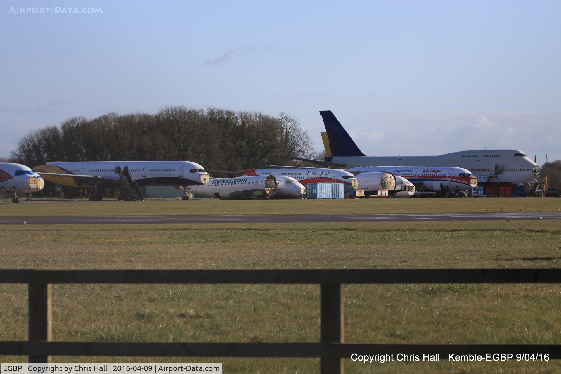 Kemble Airport, Kemble, England United Kingdom (EGBP) - The scrapping area on the Belfast Apron at Kemble