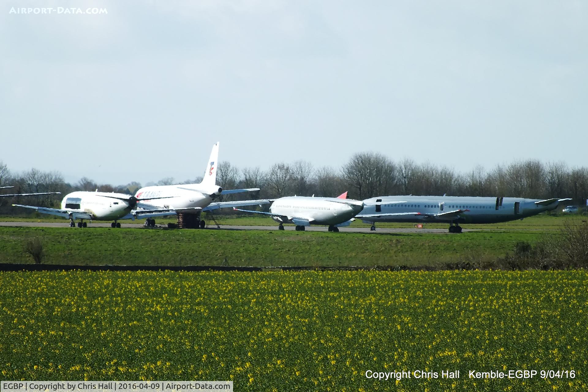 Kemble Airport, Kemble, England United Kingdom (EGBP) - The scrapping area on the Belfast Apron at Kemble