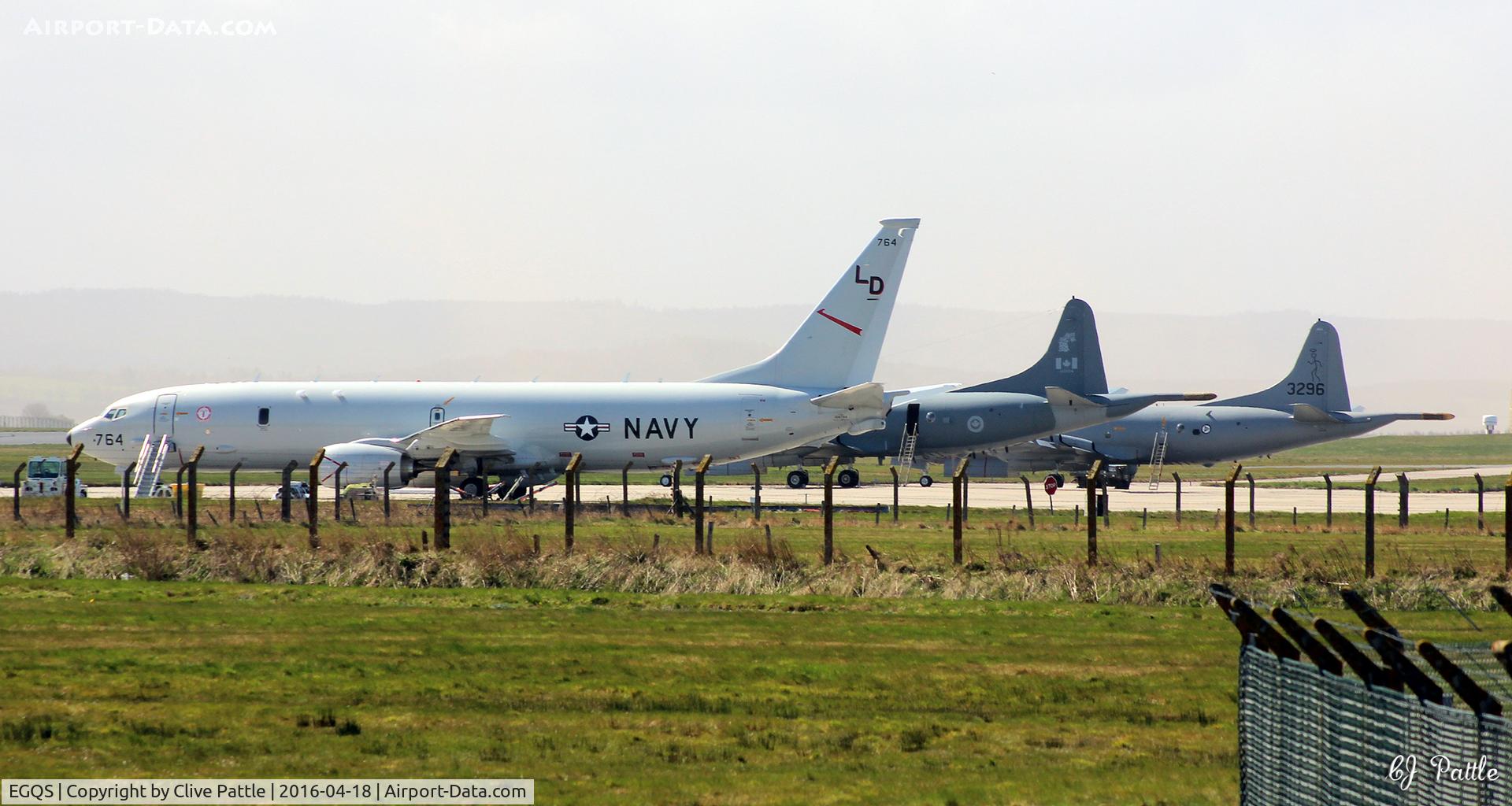 RAF Lossiemouth Airport, Lossiemouth, Scotland United Kingdom (EGQS) - Parked up on the 15R Sqn apron at RAF Lossiemouth EGQS  - some of the participants in Exercise Joint Warrior 16-1. Incl P-8A 168764 Coded LD-764 of USN VP-10, 140104 CP-140 RCAF 14 Wing and 3296 P-3C 333 Skv RNoAF.