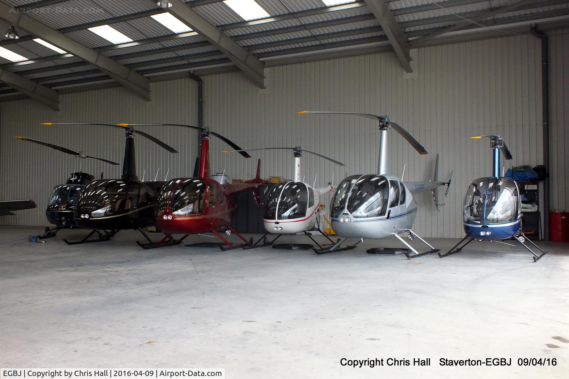 Gloucestershire Airport, Staverton, England United Kingdom (EGBJ) - Helicopters hangared at Staverton