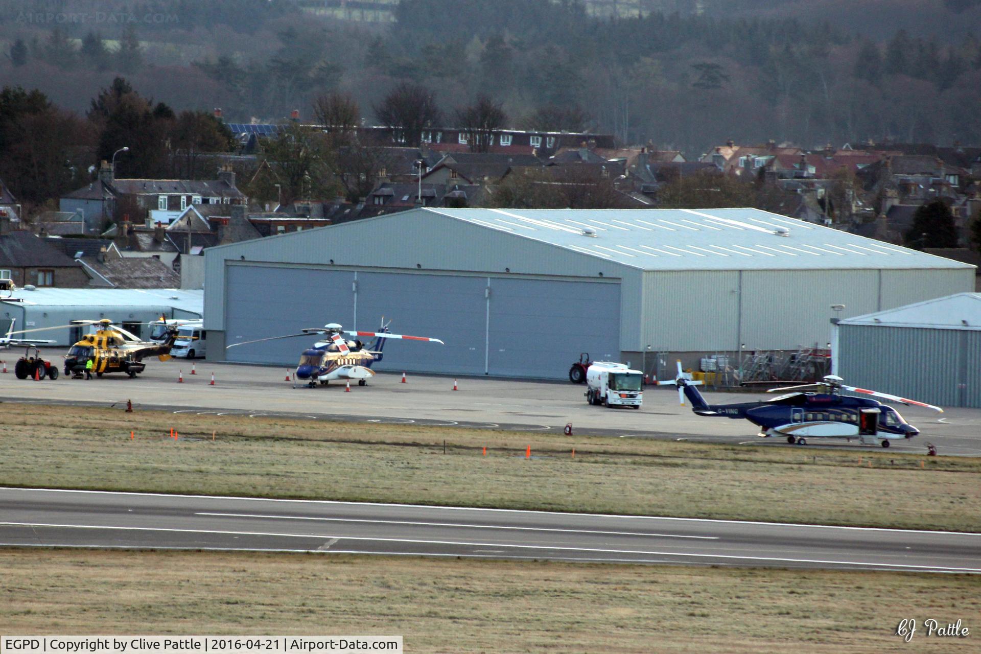 Aberdeen Airport, Aberdeen, Scotland United Kingdom (EGPD) - Bond Offshore Helicopters hangar and apron on east side Aberdeen EGPD