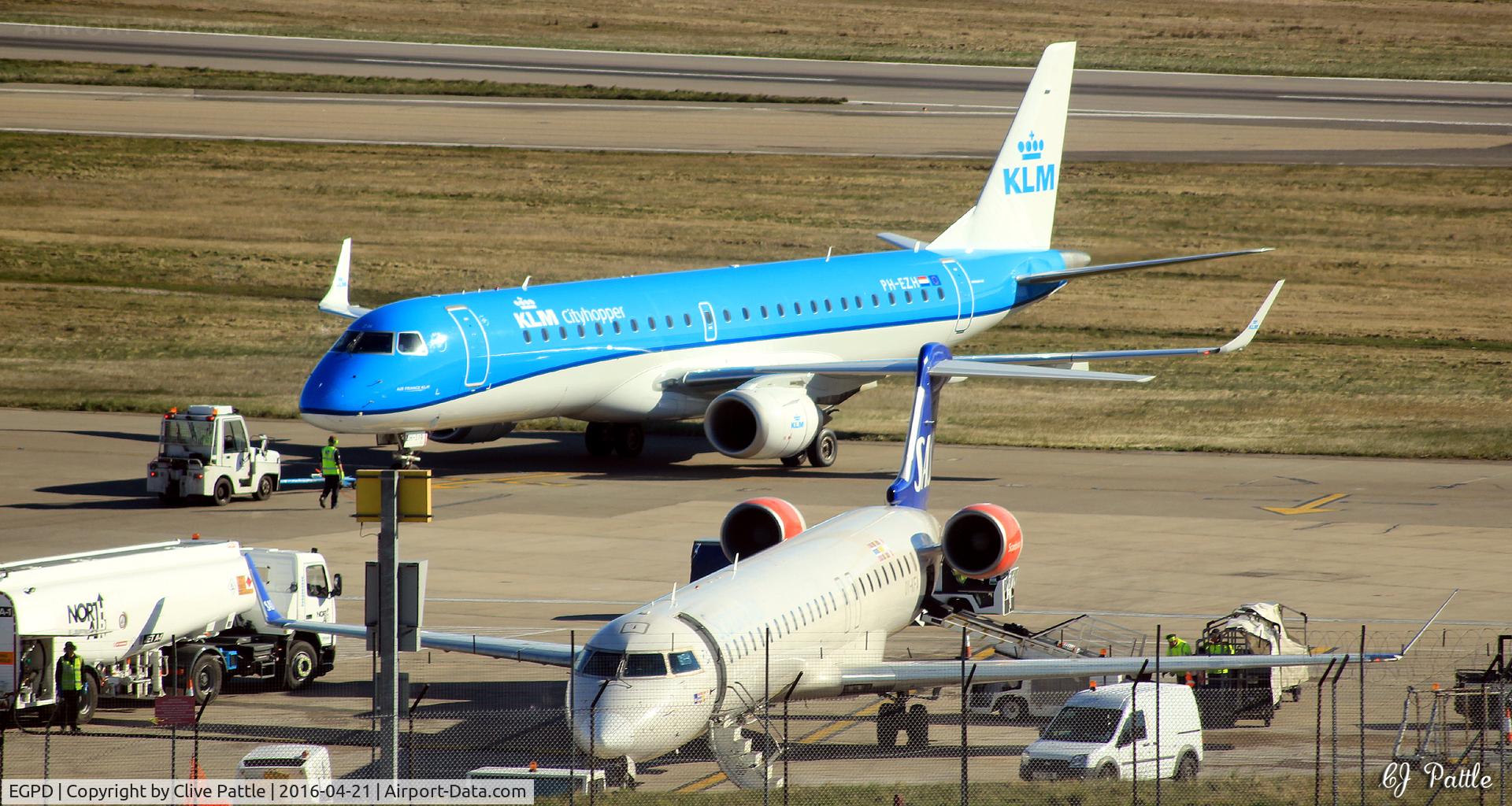Aberdeen Airport, Aberdeen, Scotland United Kingdom (EGPD) - KLM pushback at Aberdeen EGPD