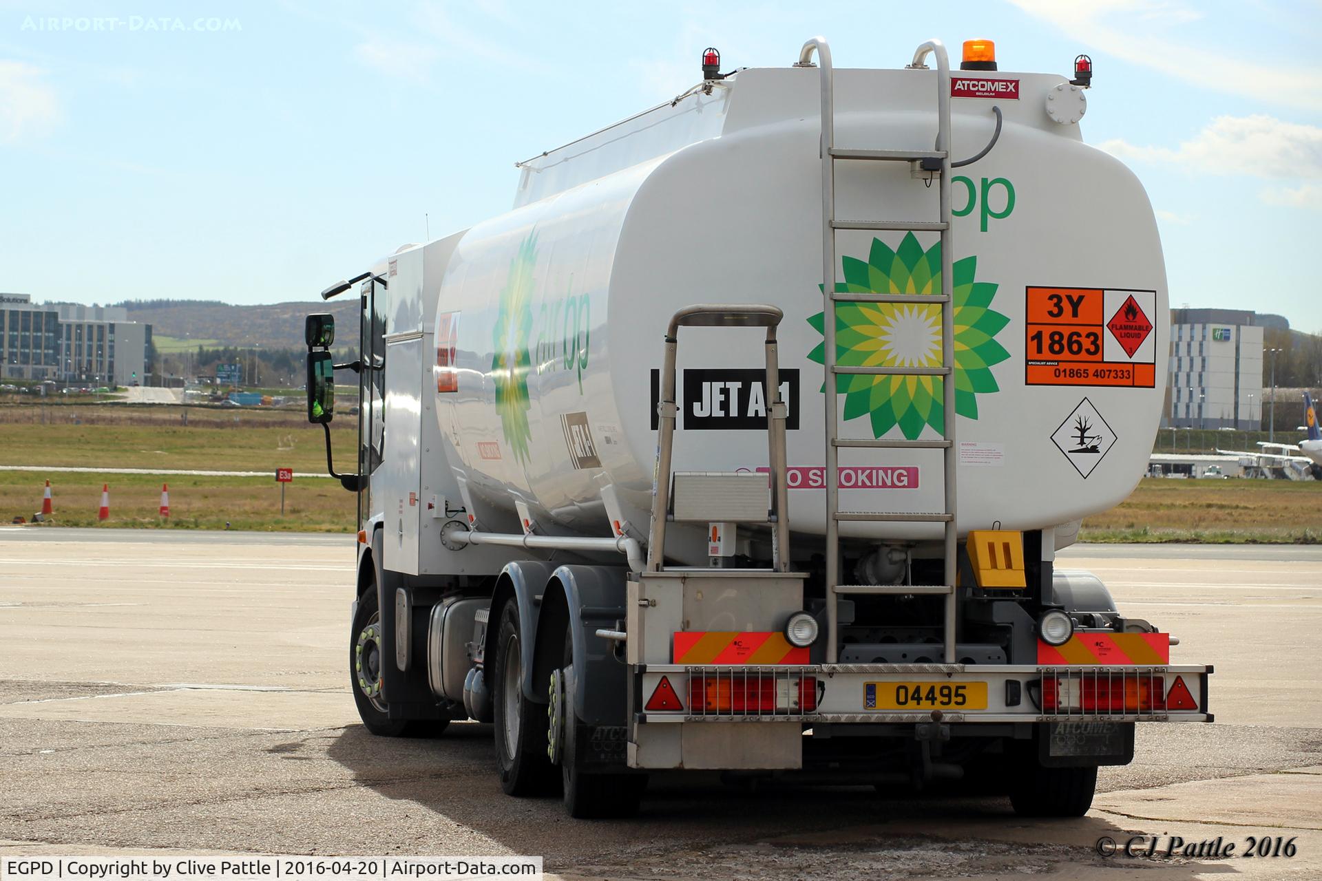 Aberdeen Airport, Aberdeen, Scotland United Kingdom (EGPD) - Airport fuel bowser at Aberdeen EGPD