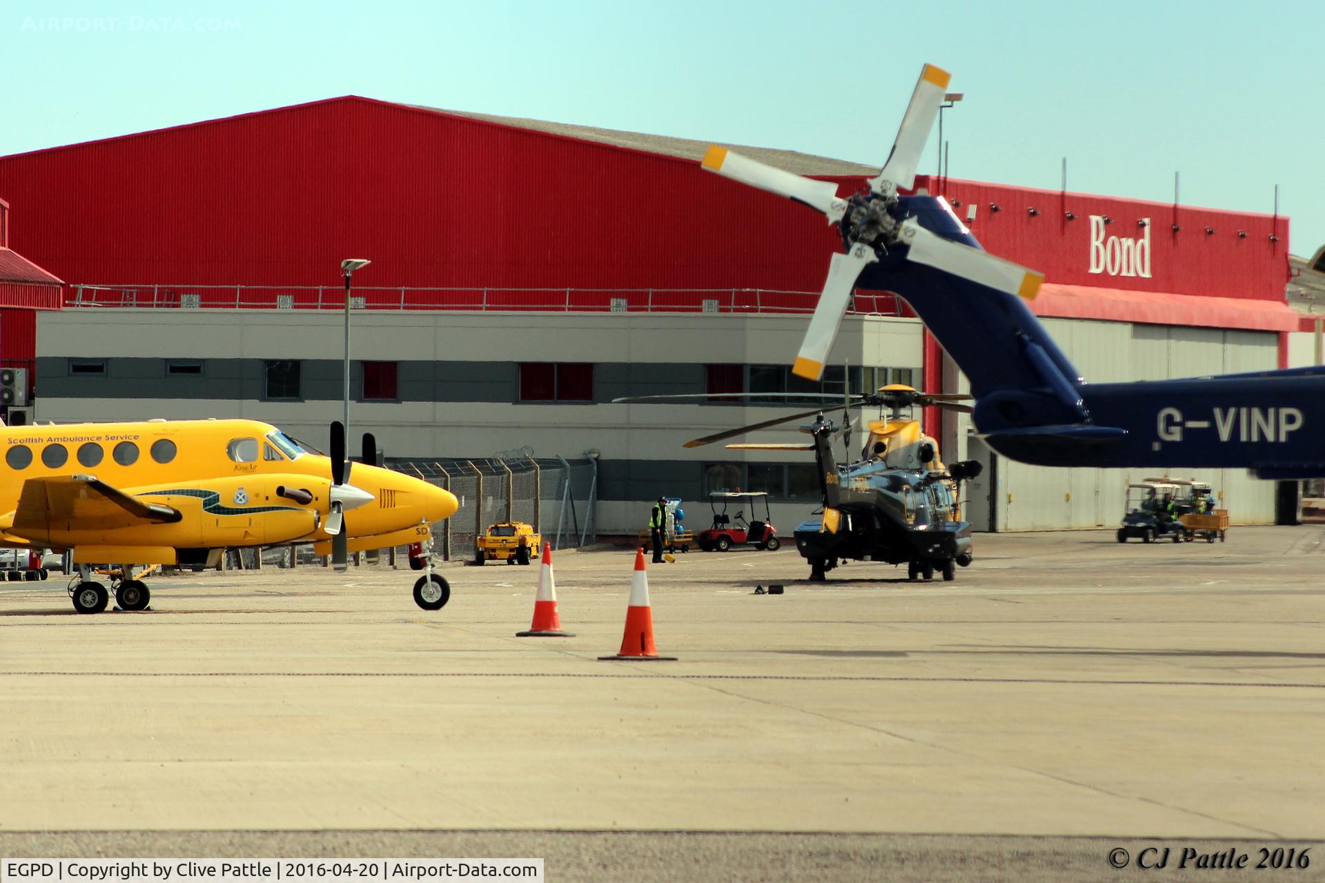 Aberdeen Airport, Aberdeen, Scotland United Kingdom (EGPD) - Apron view at Bond Offshore Helicopters at Aberdeen EGPD