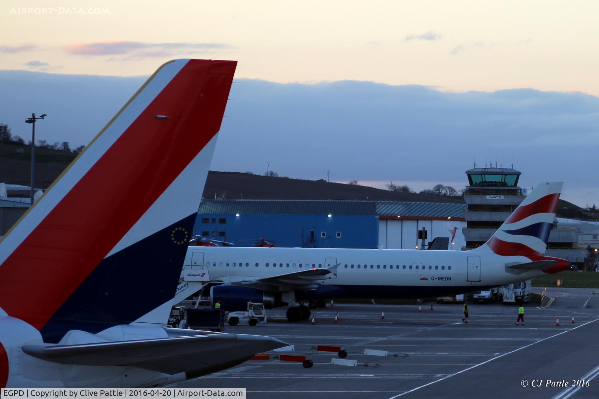Aberdeen Airport, Aberdeen, Scotland United Kingdom (EGPD) - View of the gates and main apron at Aberdeen EGPD