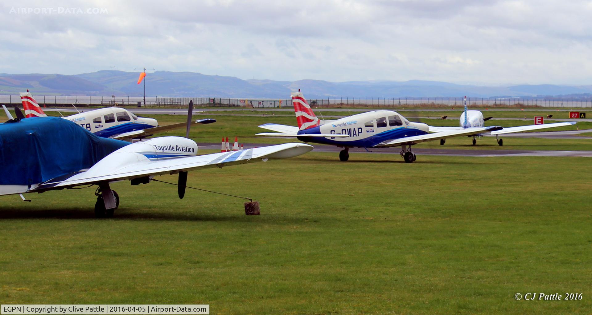 Dundee Airport, Dundee, Scotland United Kingdom (EGPN) - Some of the currently based Tayside Aviation aircraft on the grass dispersal at Dundee Riverside EGPN