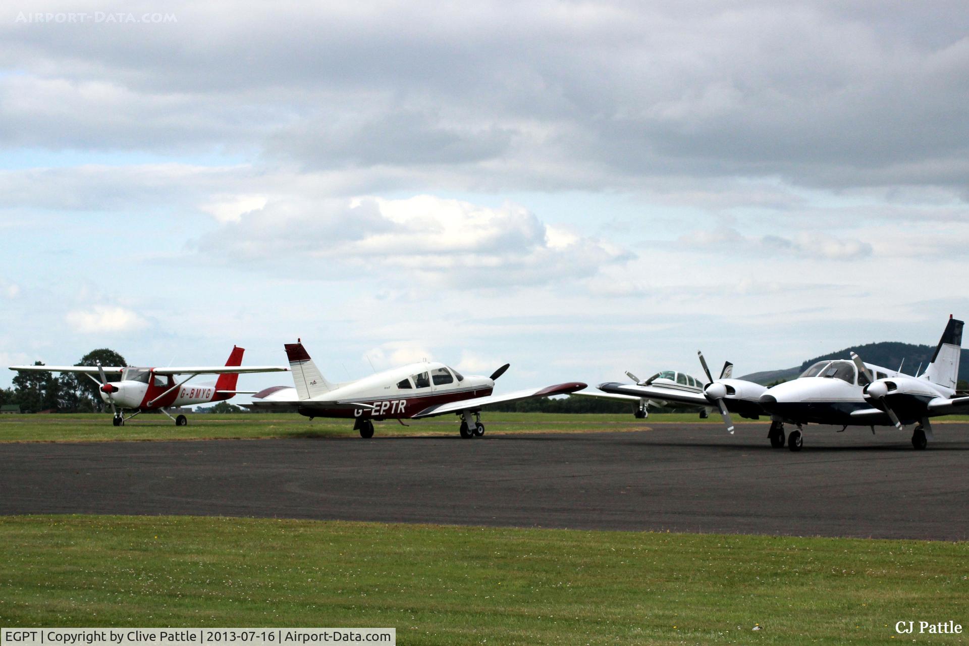 Perth Airport (Scotland), Perth, Scotland United Kingdom (EGPT) - Busy apron at Perth EGPT