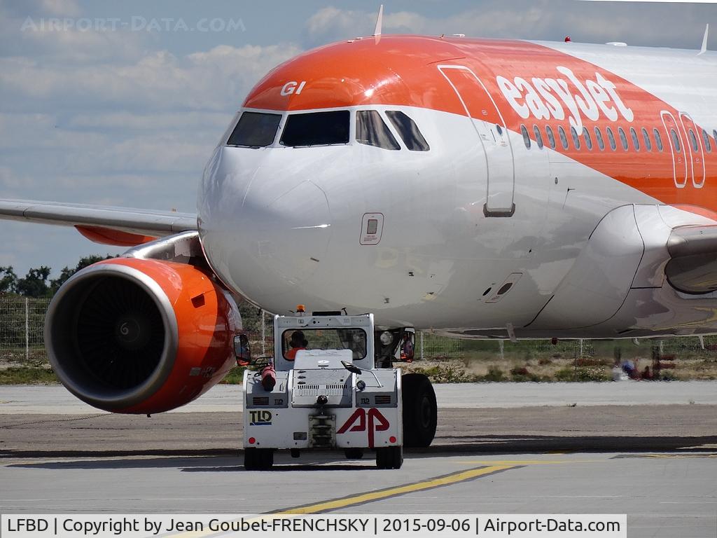 Bordeaux Airport, Merignac Airport France (LFBD) - EasyJet pushback to Marseille
