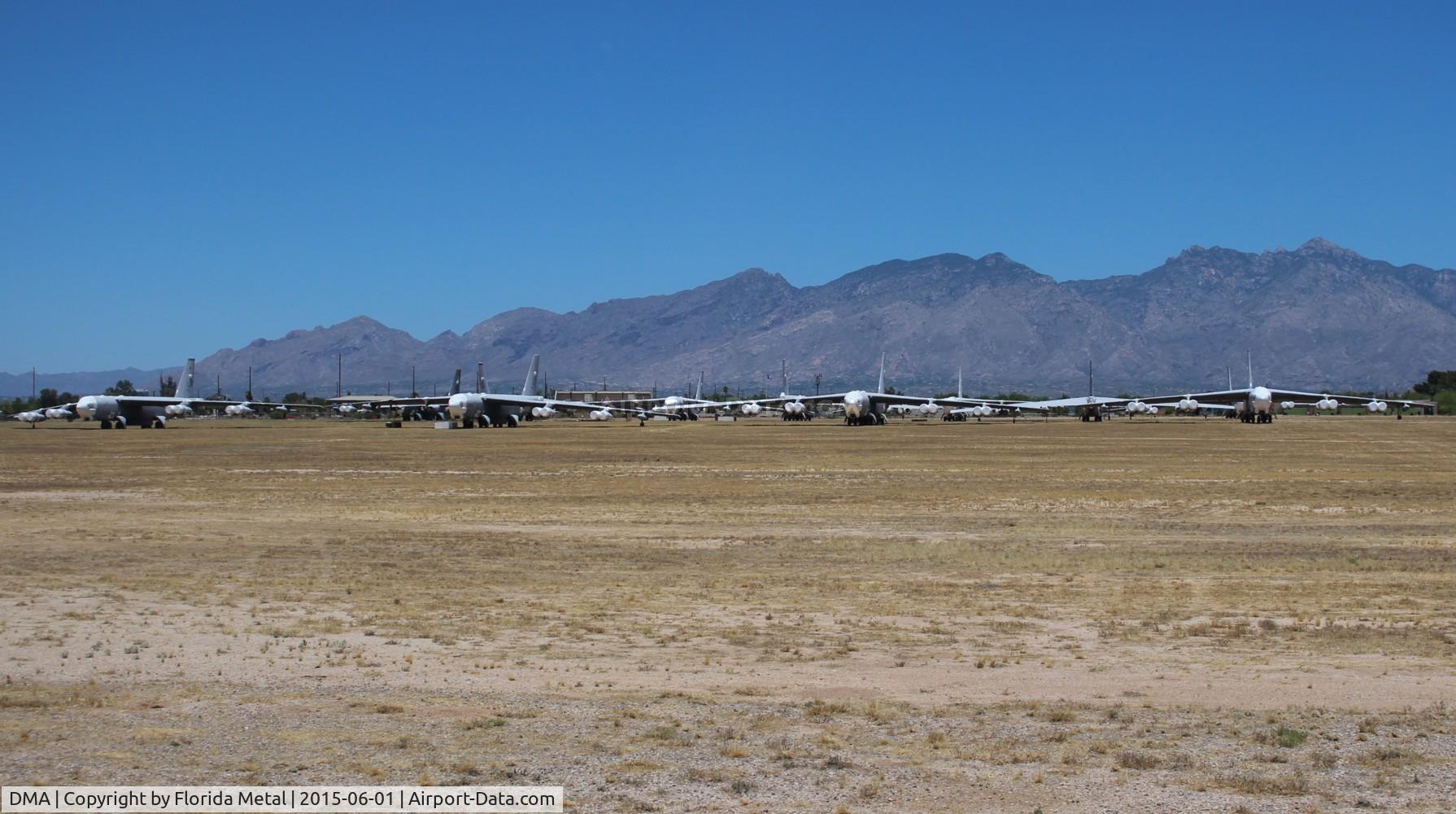 Davis Monthan Afb Airport (DMA) - B-52s lined up in the boneyard