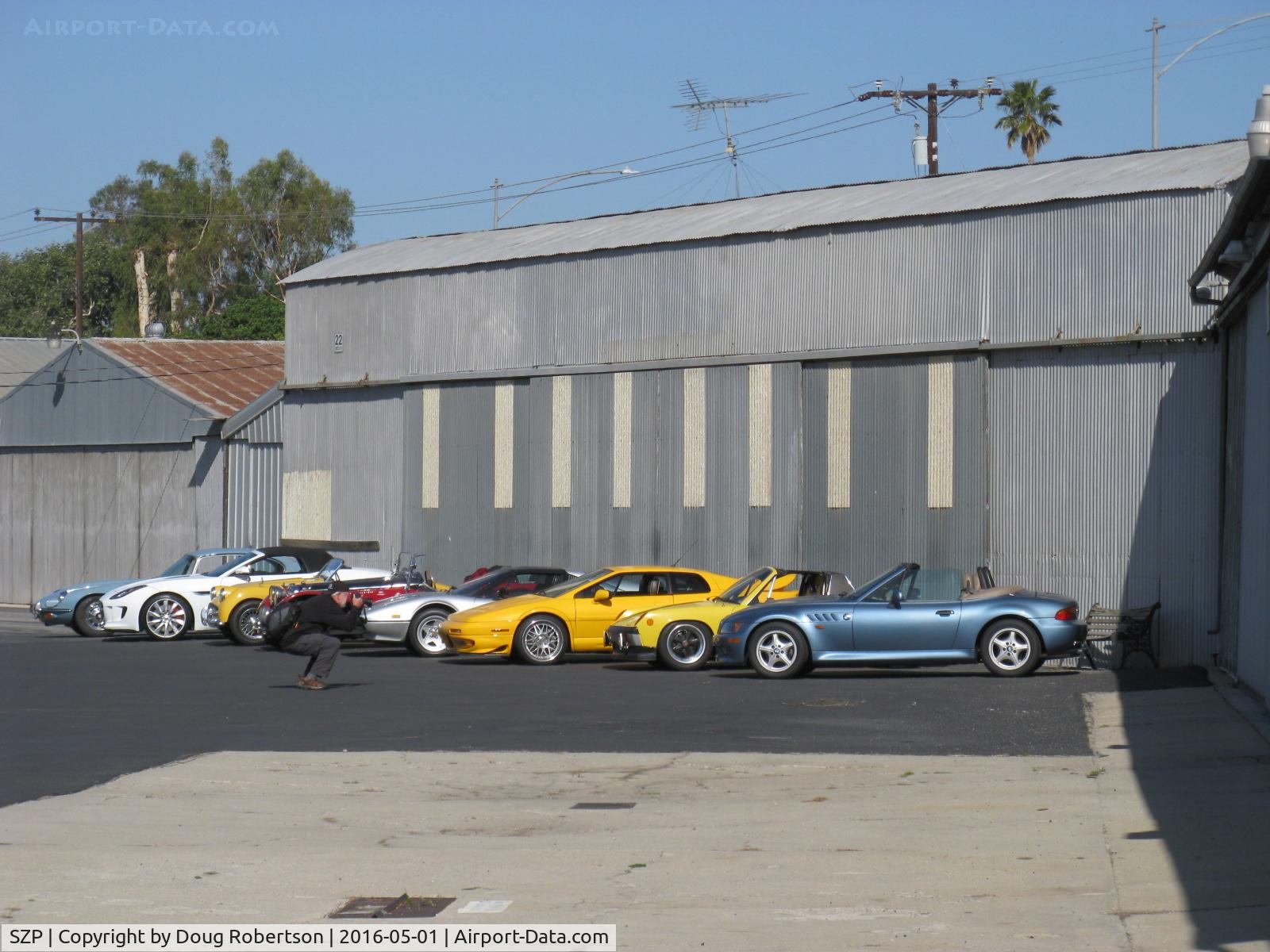 Santa Paula Airport (SZP) - Aviation Museum of Santa Paula First Sunday Open House also invites car clubs display-photographing the cars' photographer