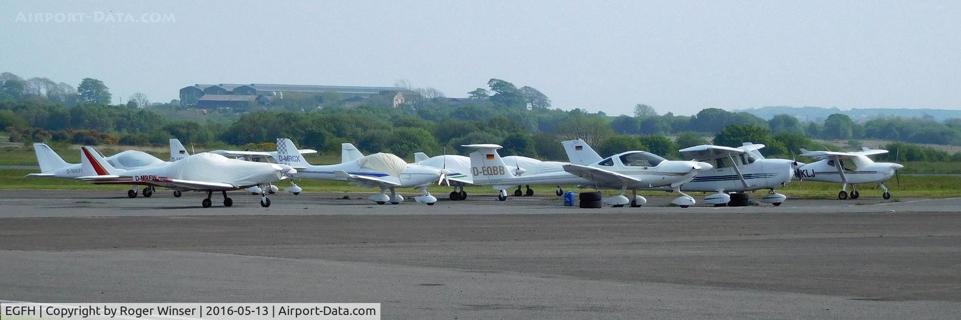 Swansea Airport, Swansea, Wales United Kingdom (EGFH) - Group photo of 9 (out of the 12) visiting D-registered aircraft. 