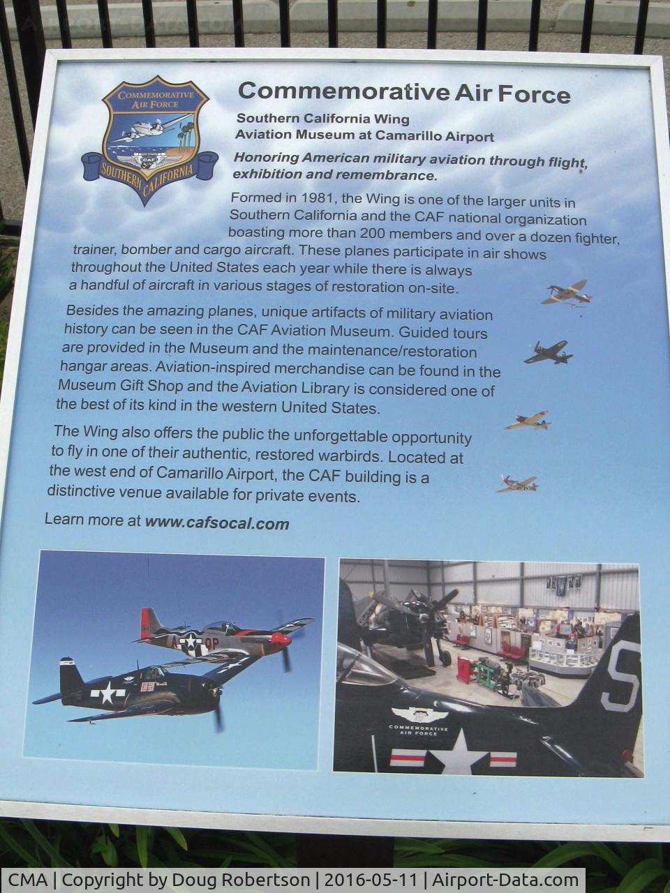 Camarillo Airport (CMA) - Commemorative Air Force-Southern California Wing- CMA-based info at CMA Aircraft Public View Park