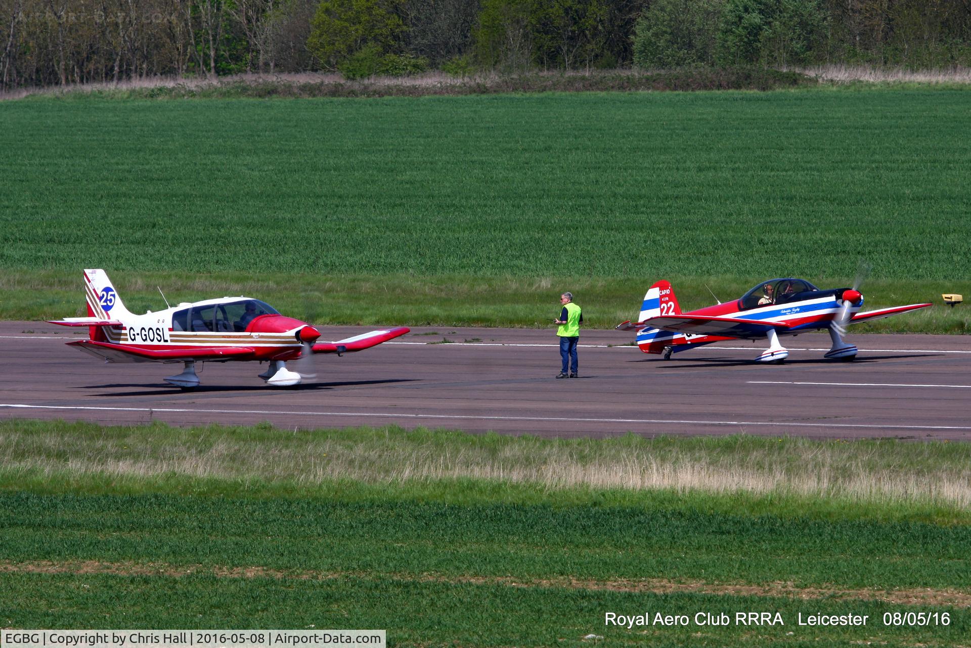 Leicester Airport, Leicester, England United Kingdom (EGBG) - ready for the start of the Royal Aero Club air race at Leicester