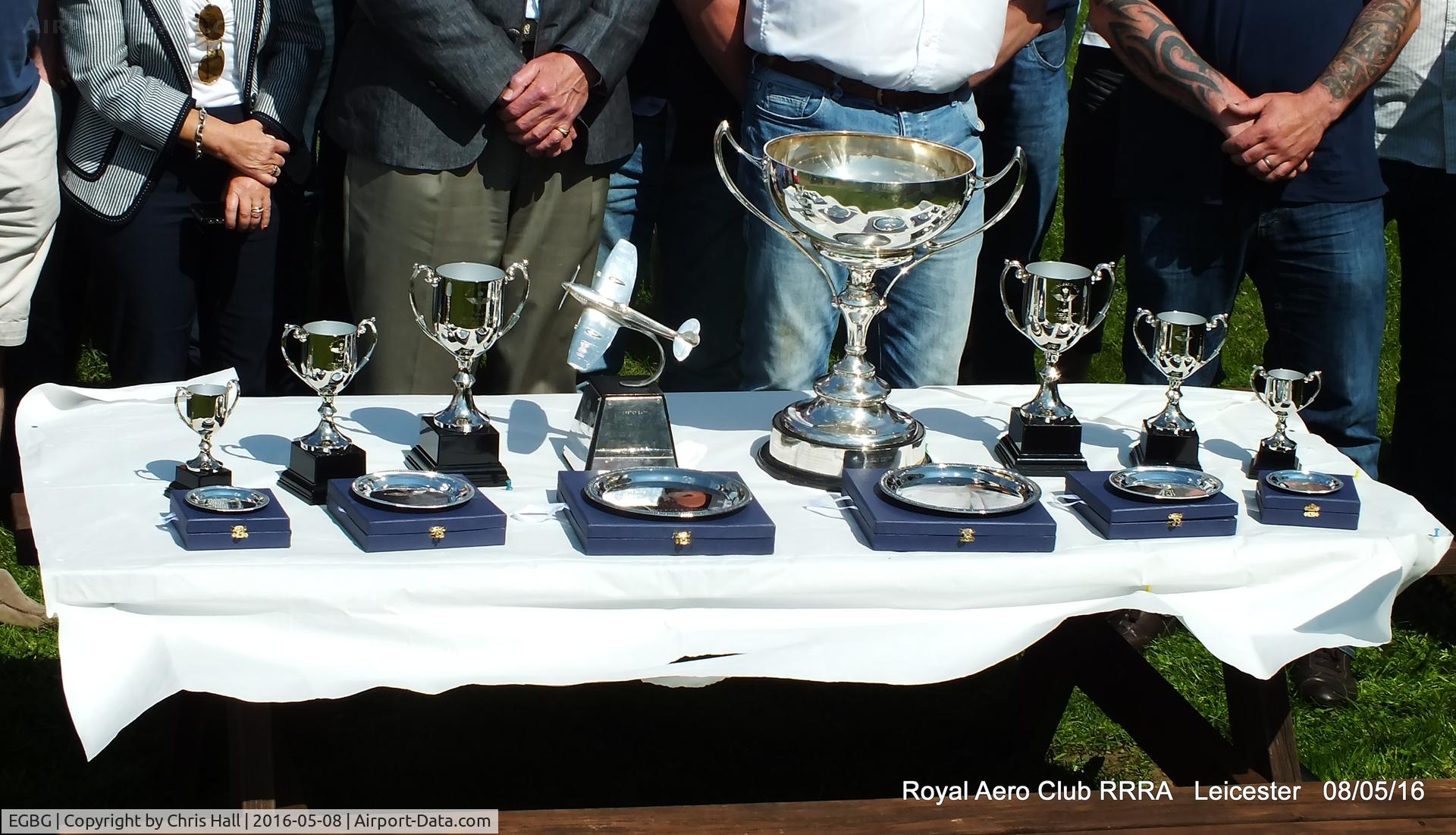 Leicester Airport, Leicester, England United Kingdom (EGBG) - Trophies for the Royal Aero Club air race at Leicester