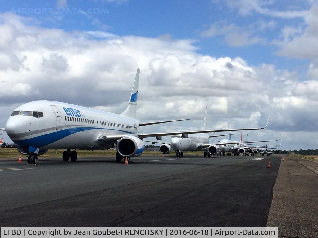 Bordeaux Airport, Merignac Airport France (LFBD) - parking runway 11/29 for Eurofoot 2016 Eire/Belgium football match