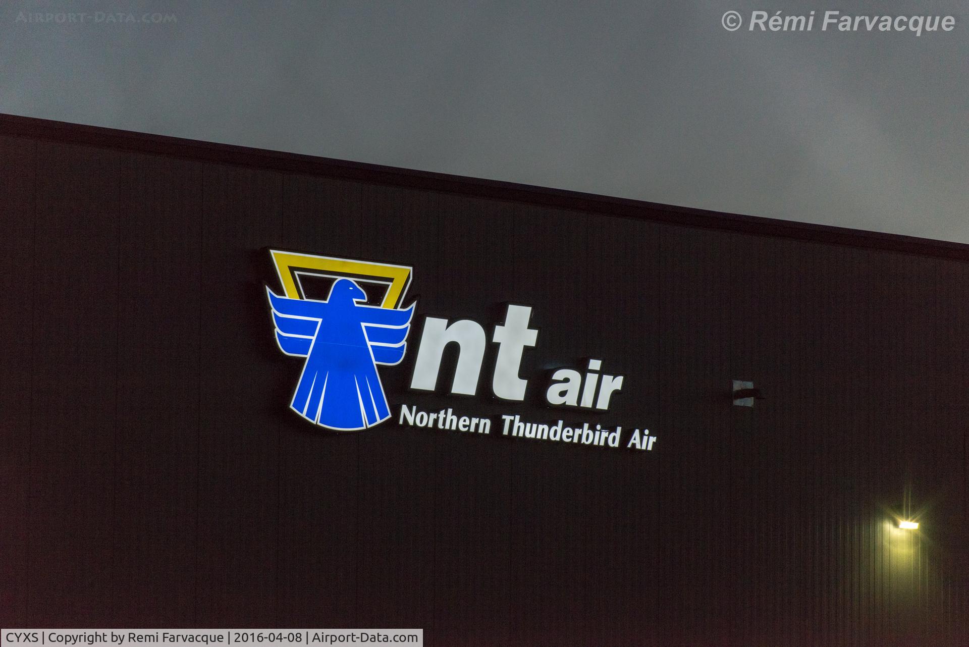 Prince George Airport, Prince George, British Columbia Canada (CYXS) - NT Air hangar sign.