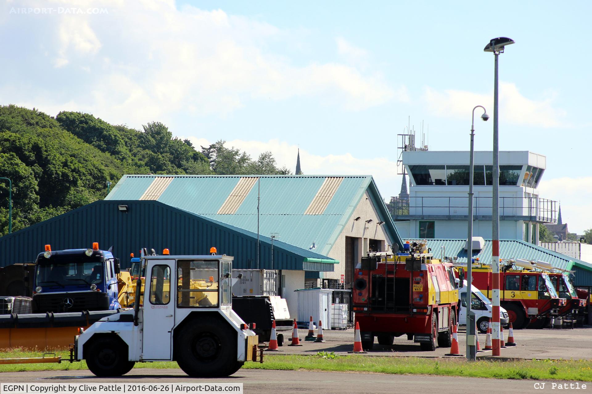 Dundee Airport, Dundee, Scotland United Kingdom (EGPN) - Utility vehicle parking area at Dundee EGPN