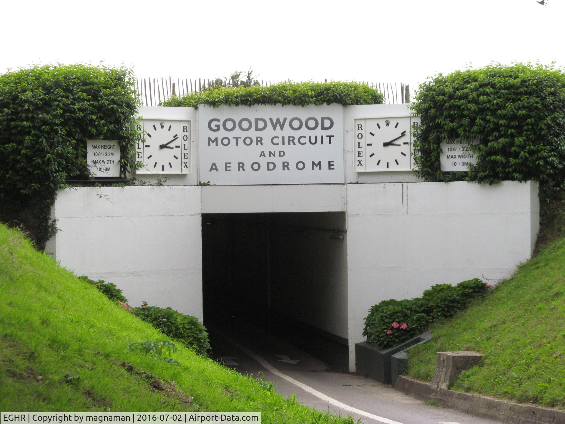 Goodwood Airfield Airport, Chichester, England United Kingdom (EGHR) - under race track and onto airfield