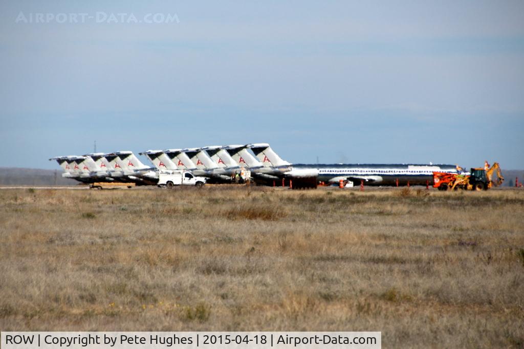 Roswell International Air Center Airport (ROW) - American Airlines DC9-8x line up at Roswell New Mexico