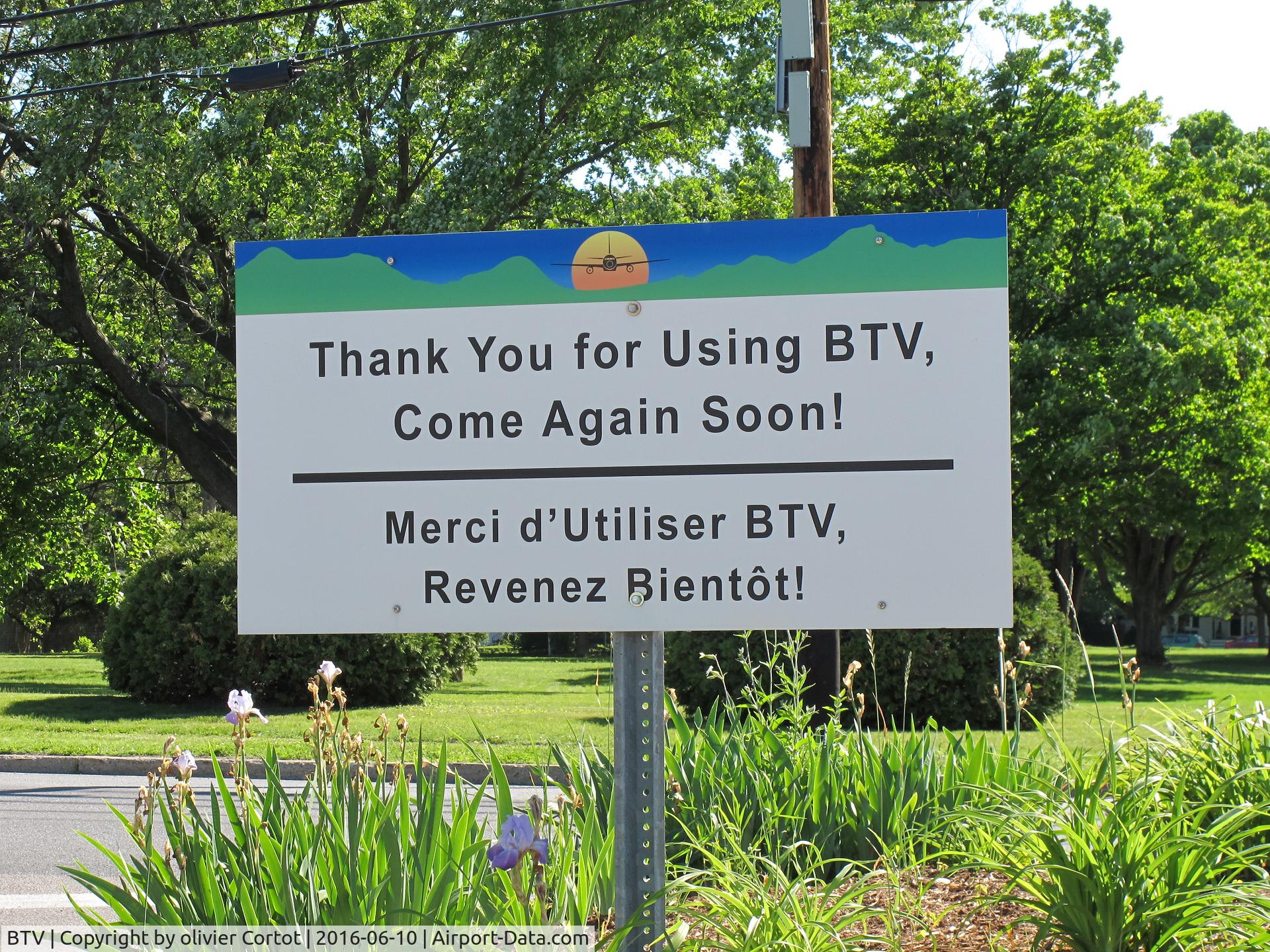 Burlington International Airport (BTV) - when you leave the airport...