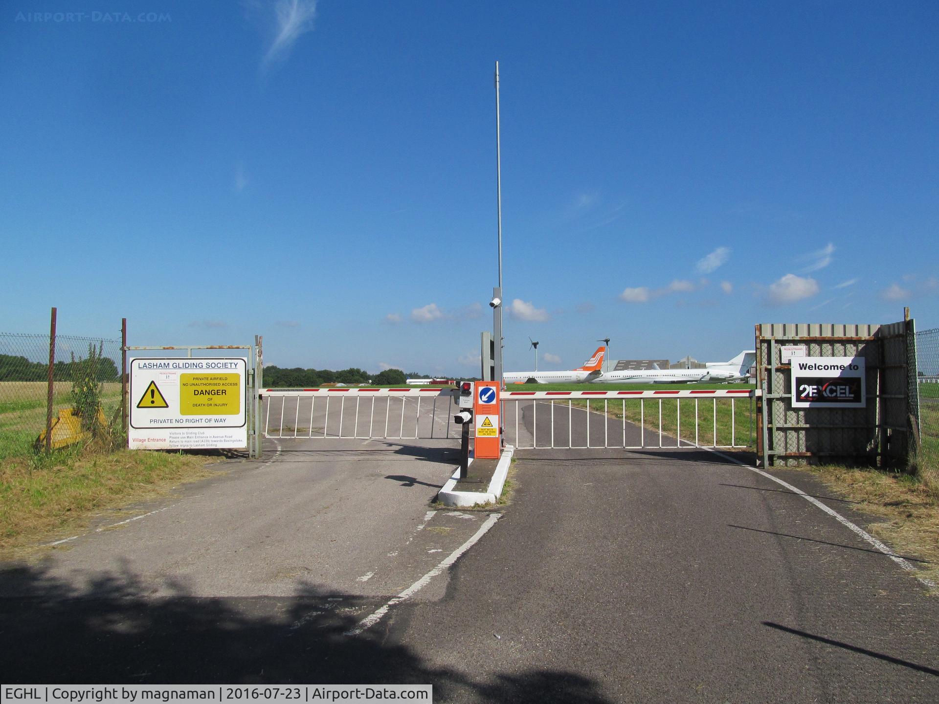Lasham Airfield Airport, Basingstoke, England United Kingdom (EGHL) - west gate