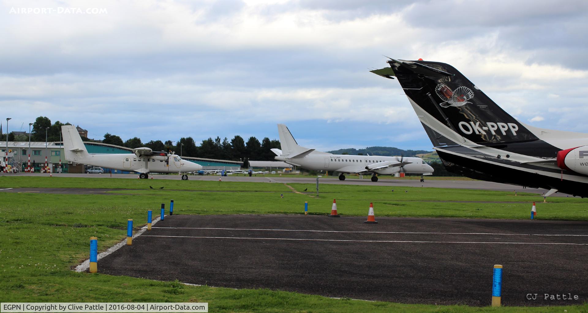 Dundee Airport, Dundee, Scotland United Kingdom (EGPN) - Busy evening apron scene at Dundee EGPN
