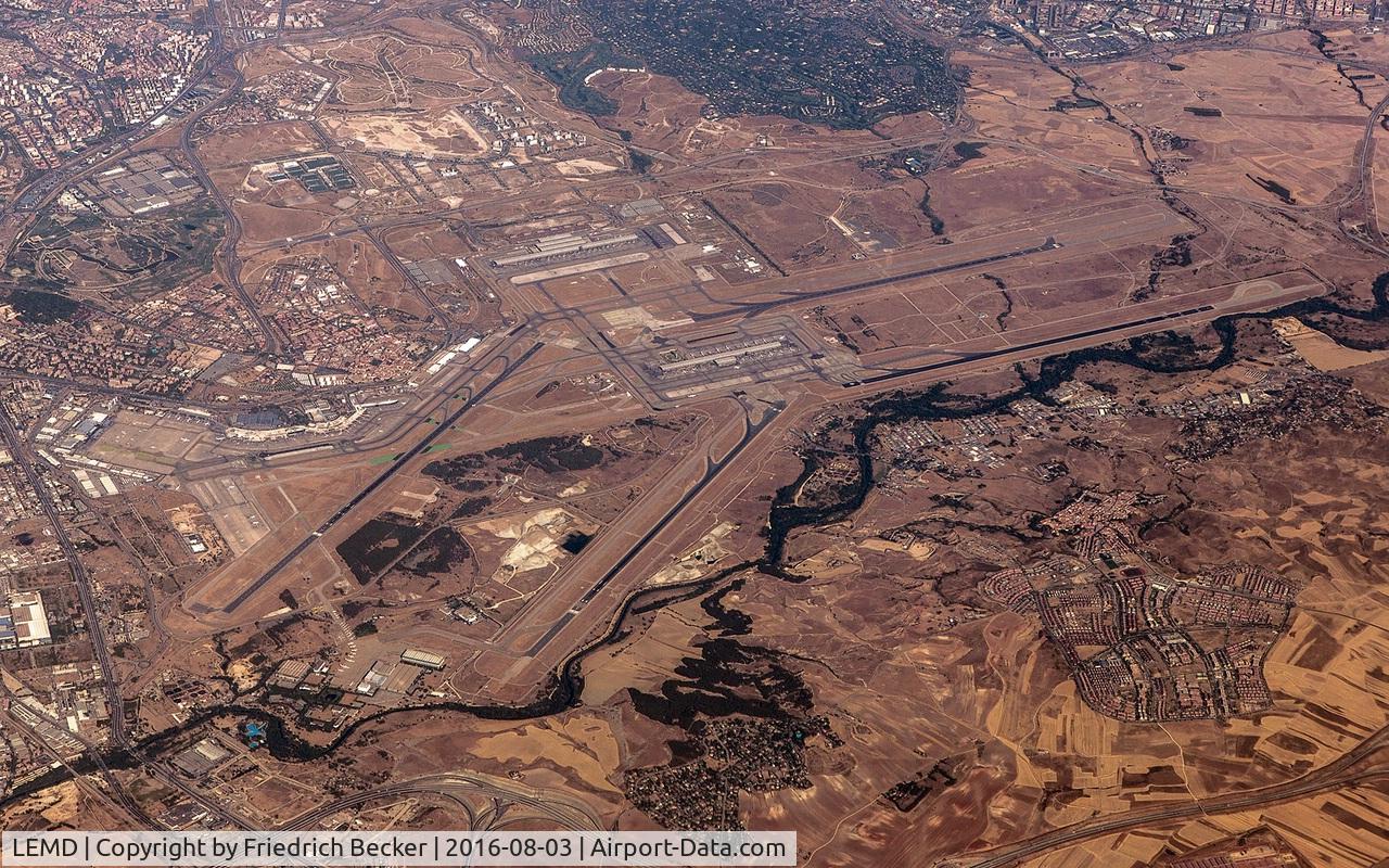 Barajas International Airport, Madrid Spain (LEMD) - view from 33.000 ft