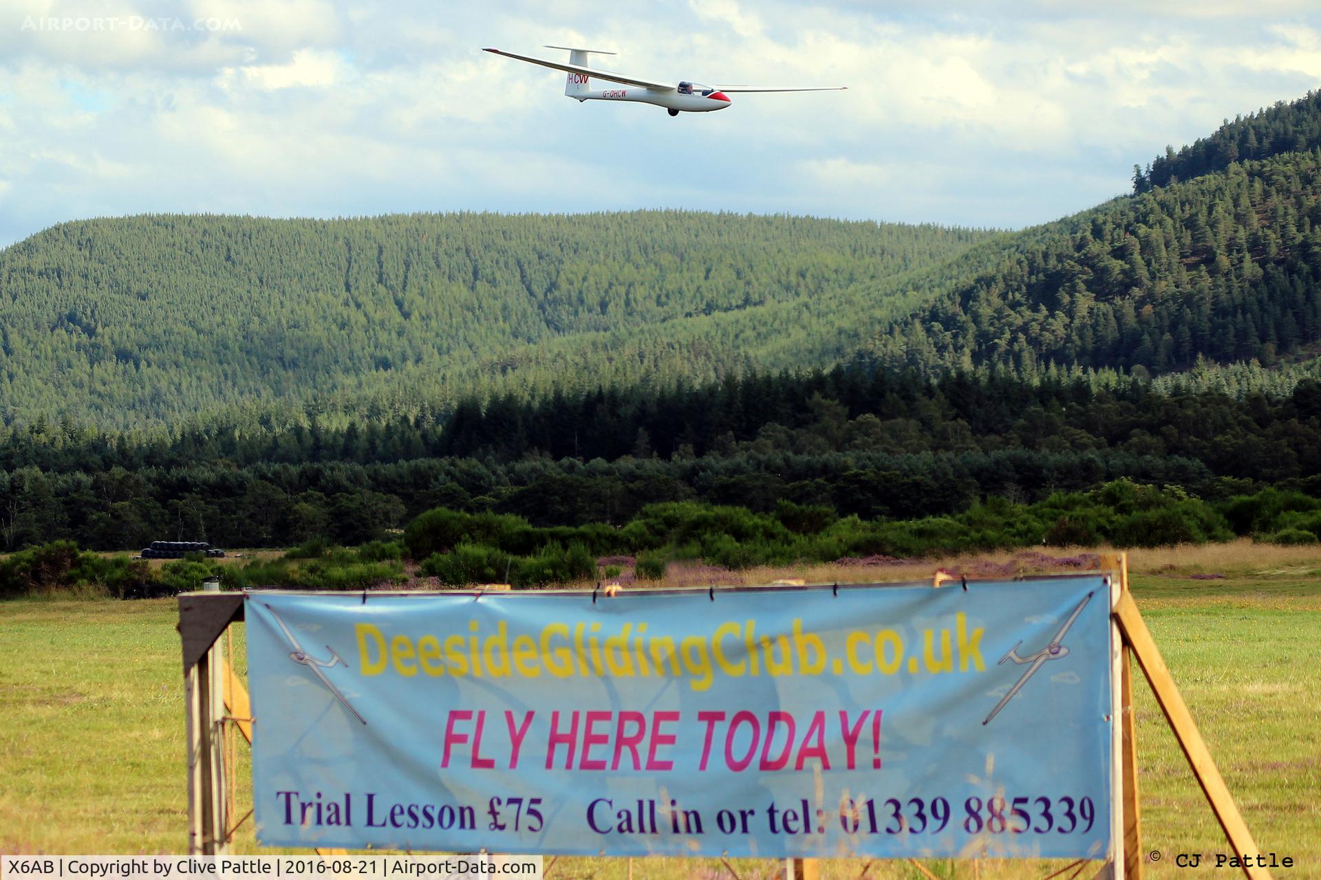 X6AB Airport - Deeside Gliding Club at Aboyne airfield, Royal Deeside. Situated on the A93 between Braemar and Ballater.