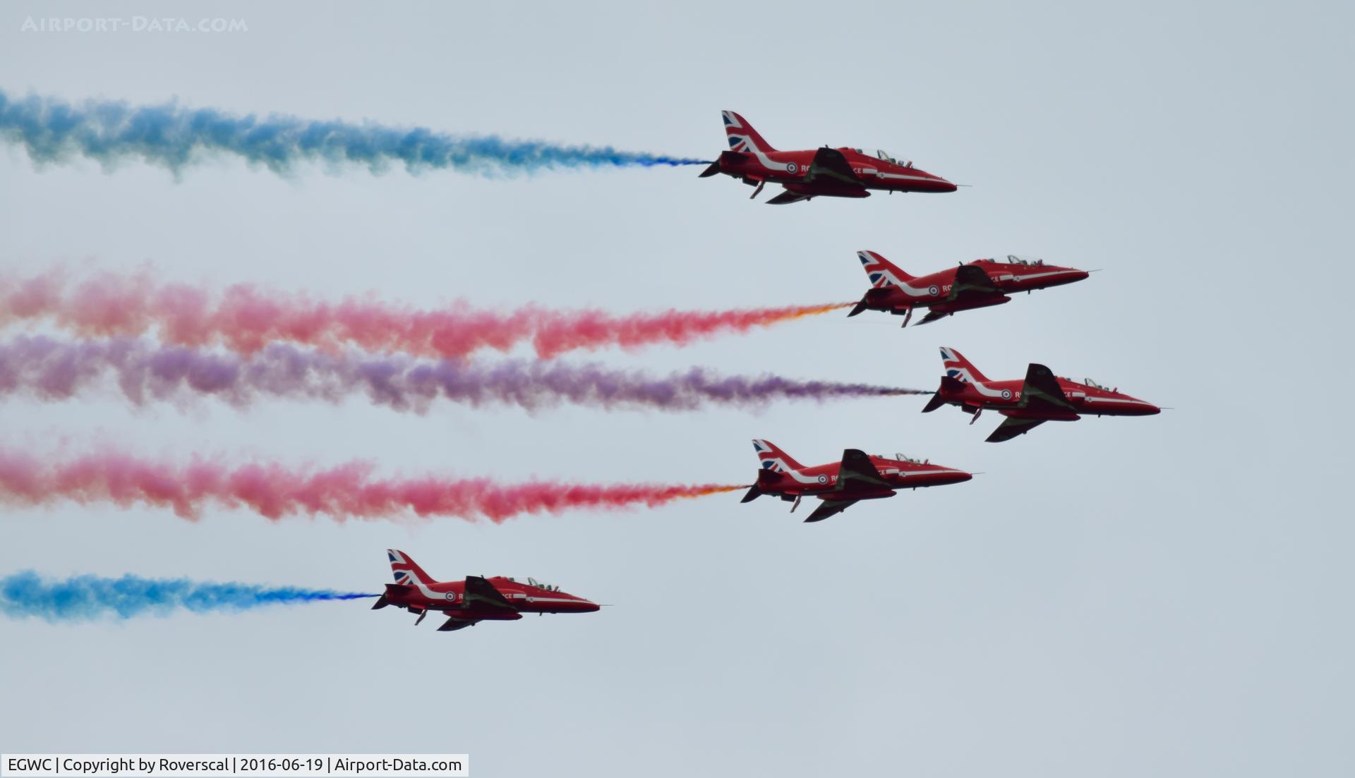 RAF Cosford Airport, Albrighton, England United Kingdom (EGWC) - Cosford airshow Red Arrows display