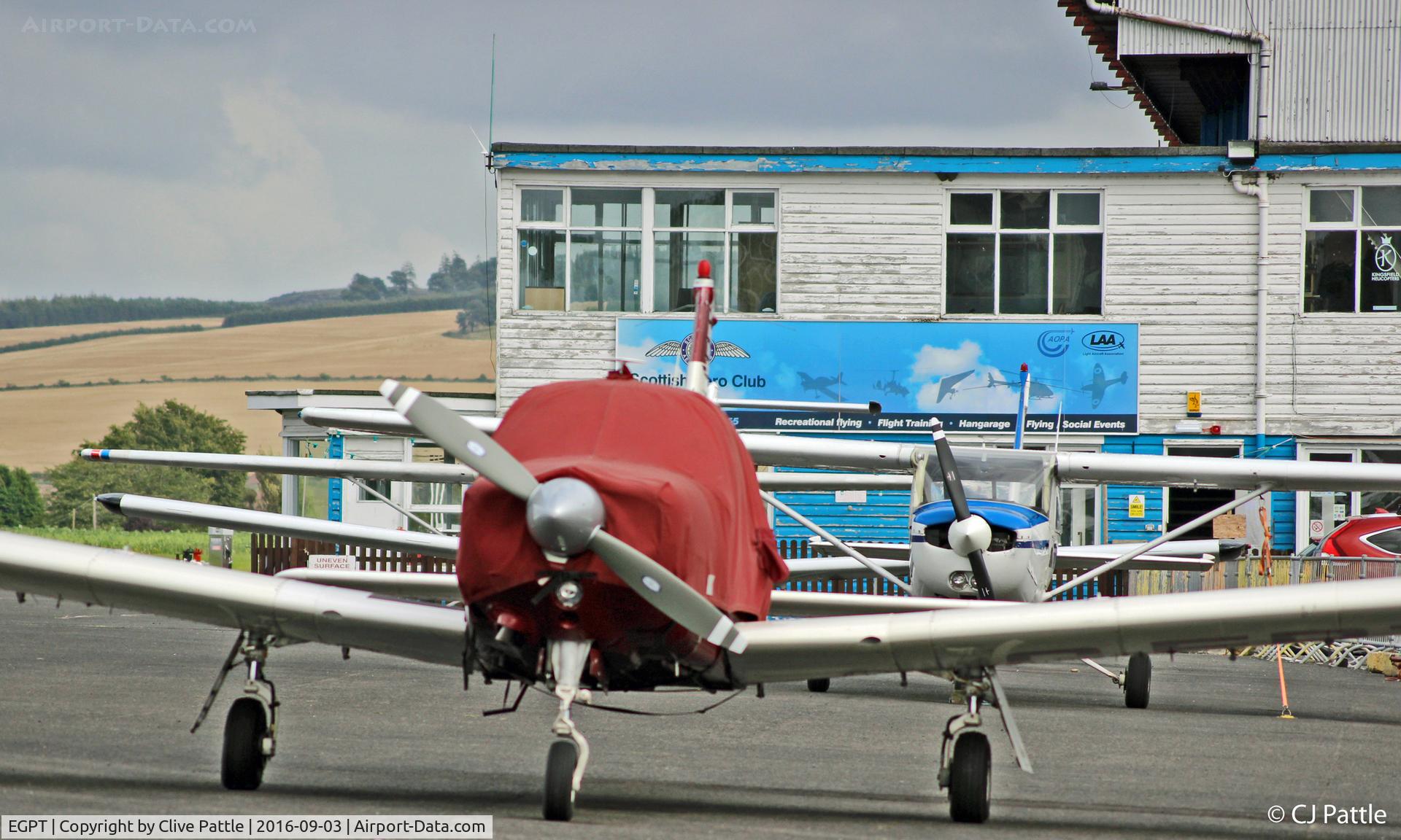 Perth Airport (Scotland), Perth, Scotland United Kingdom (EGPT) - Scottish Aero Club apron at Perth EGPT