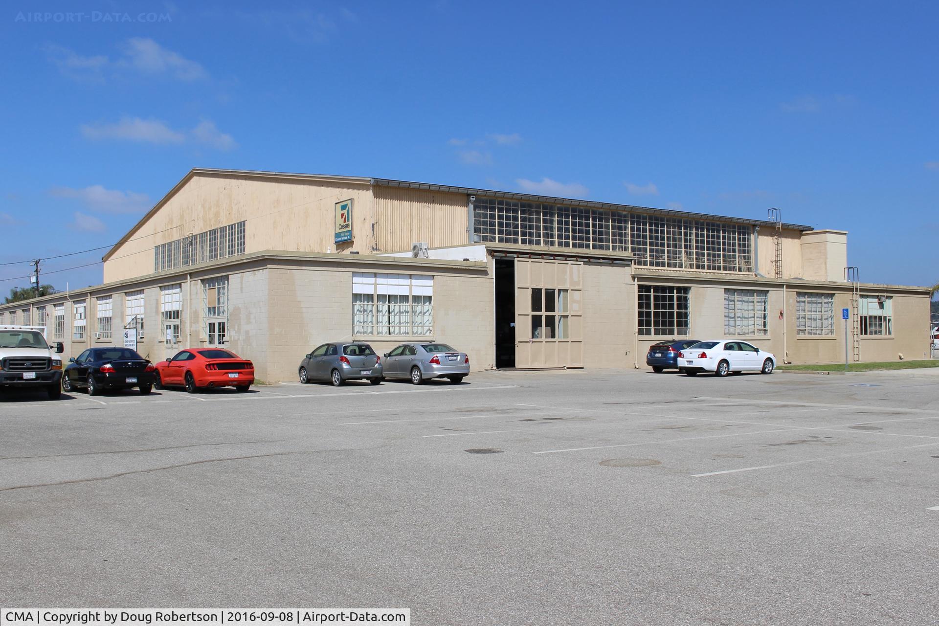 Camarillo Airport (CMA) - Channel Islands Aviation-FBO-Cessna dealer since 1976. Their maintenance hangar.