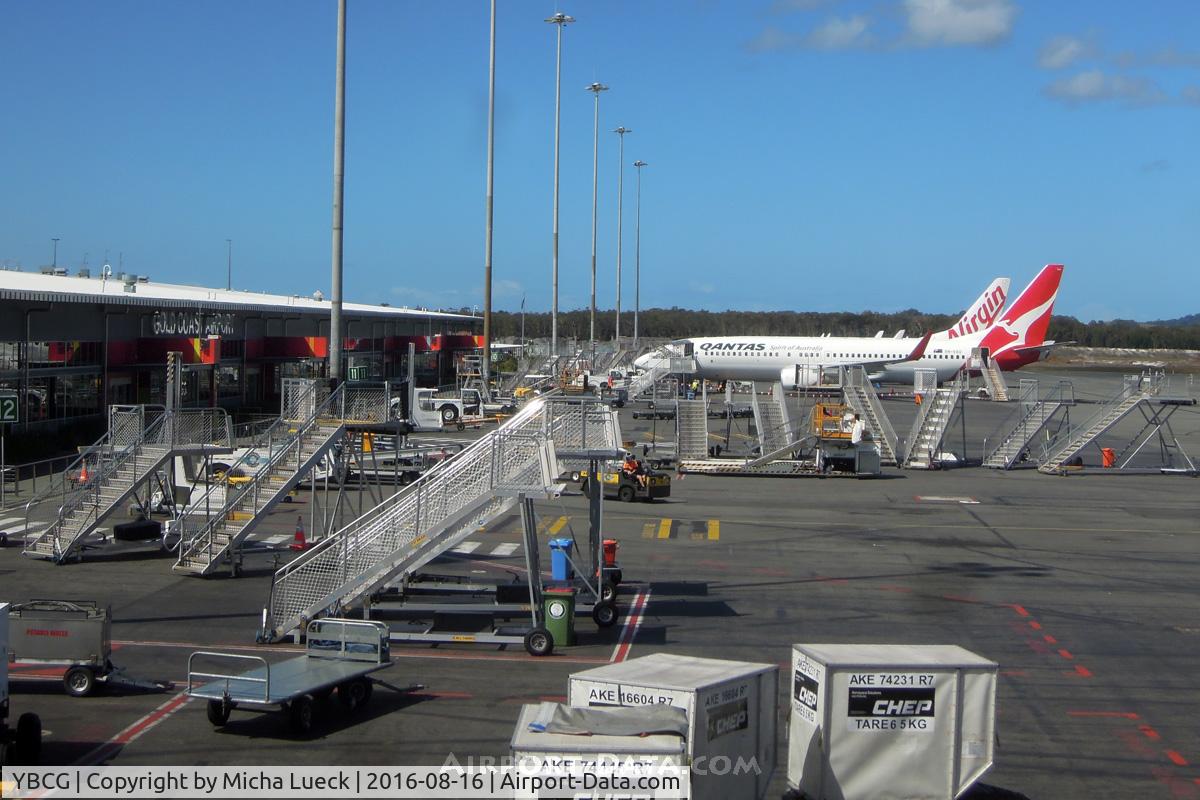 Gold Coast Airport, Coolangatta, Queensland Australia (YBCG) - Lots of stairs at an airport that made a conscious decision not to build any airbridges, and stay with the low cost model...