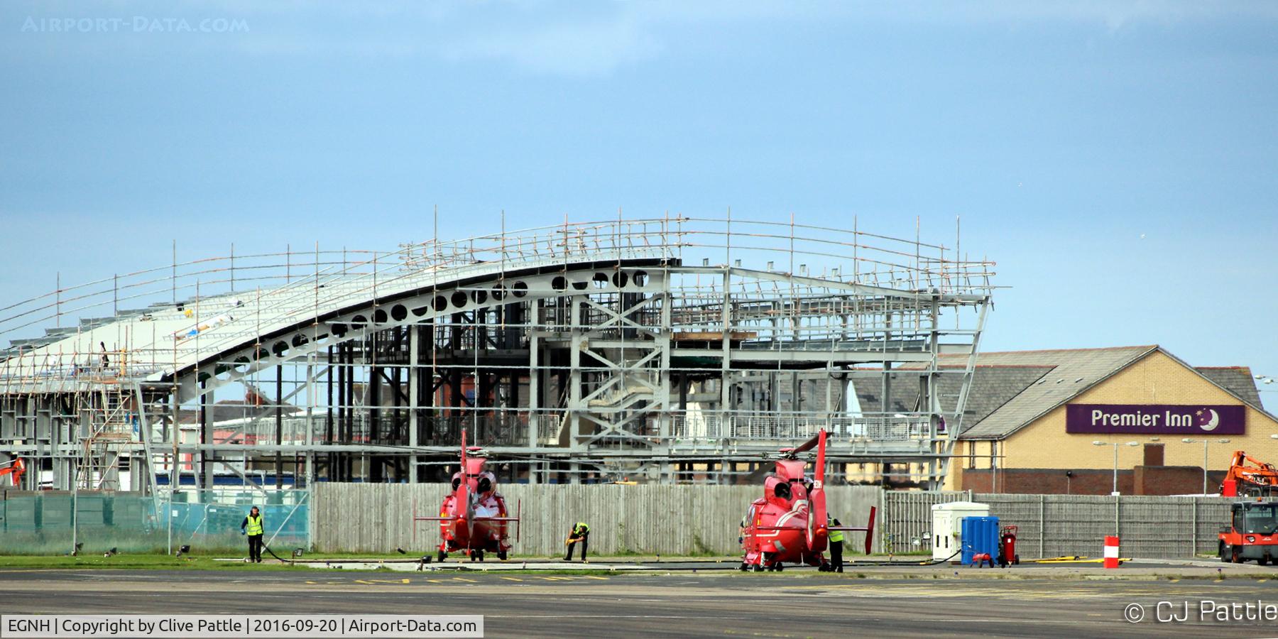 Blackpool International Airport, Blackpool, England United Kingdom (EGNH) - The old Terminal has been demolished at Blackpool EGNH. In its place a new Enterprize Zone and Learning facility is being constructed.