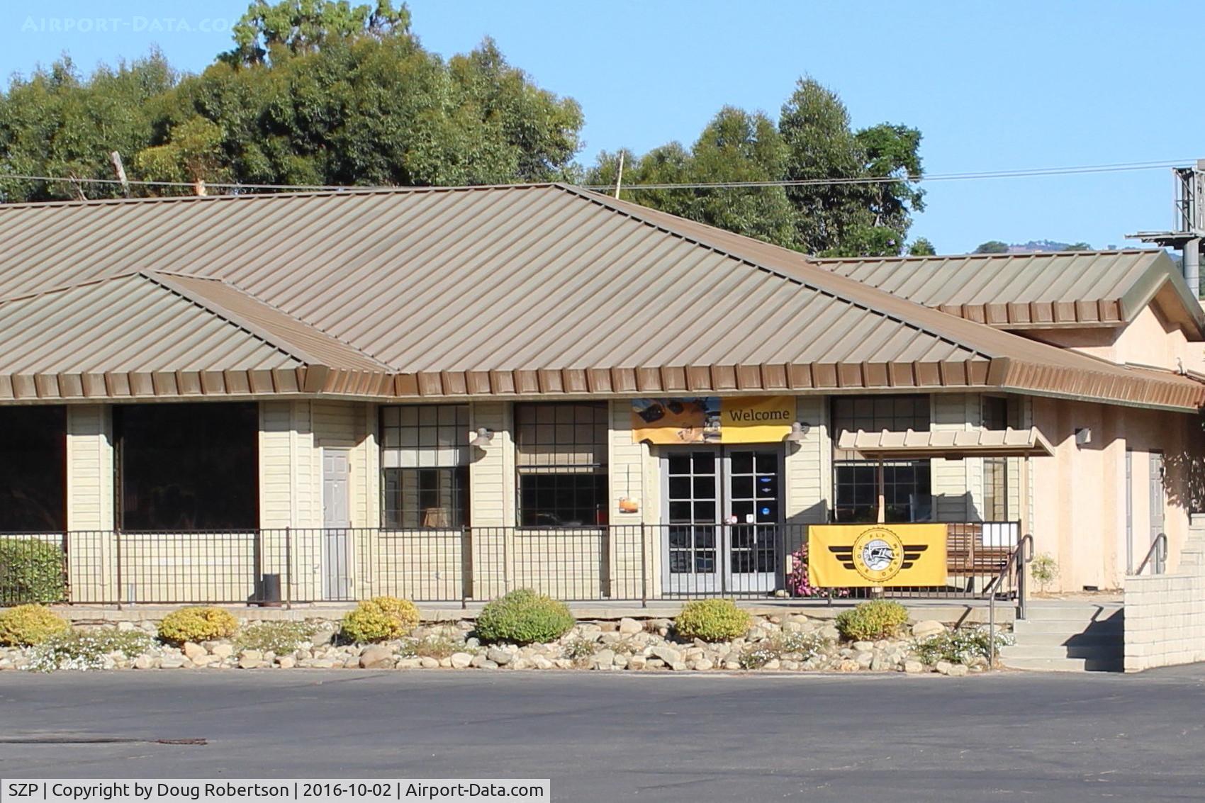 Santa Paula Airport (SZP) - Flight 126 Restaurant on site of former Logsdon's Restaurant at Santa Paula Airport. Eat inside or outside-shaded patio. Closeup of about 1/4th of the restaurant with direct airport access & views.